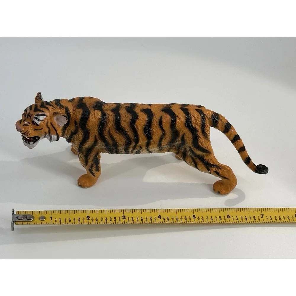 Vintage‎ AAA Painted Bengal Tiger Big Cat Figure Rubber Collectible Toy Animal